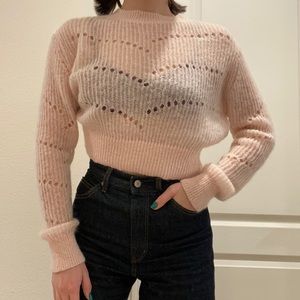 Baby pink sheer cropped sweater KEEPSAKE THE LABEL